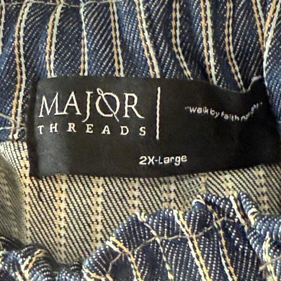 NWOT Major Threads men’s XXL Jastillana Zip Trousers Track Stripe Denim. Stack - Picture 9 of 9